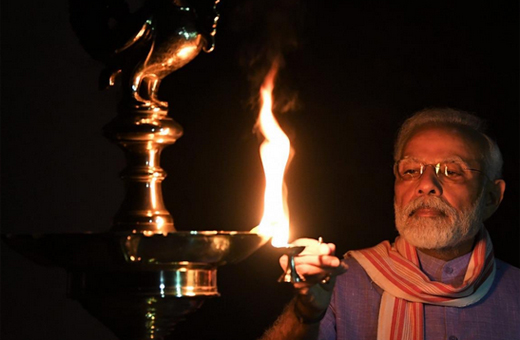 Modi lighting diya